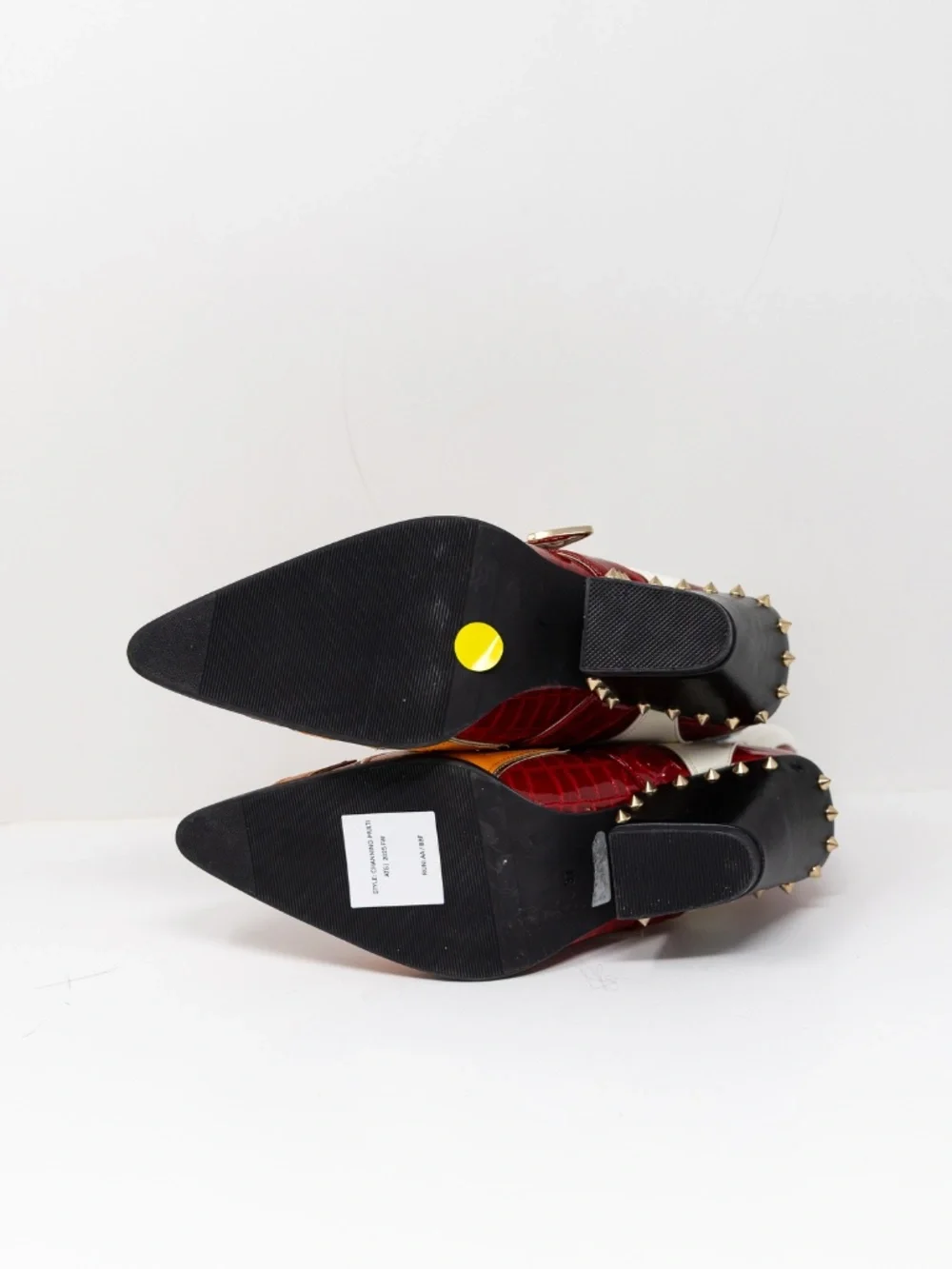 NEW Azalea Wang Channing Faux Vegan Leather Multi Color Western Booties Shoes 7 - Picture 4 of 4